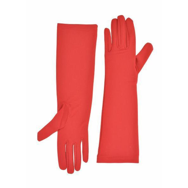 Elbow Length Dress Gloves for Women-Red, White or Black - Make It Up Costumes 