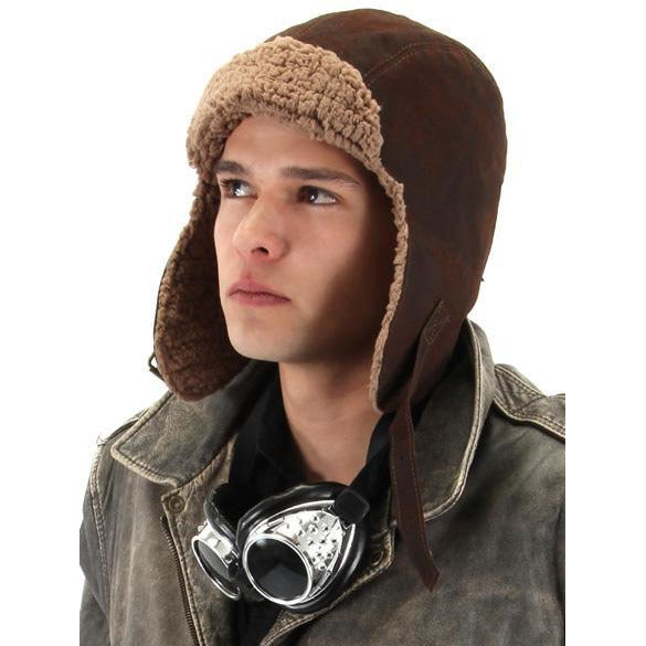 Fleece Aviator Costume Hat - Make It Up Costumes 