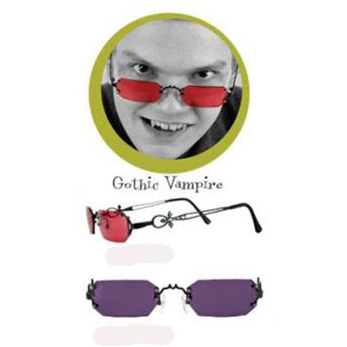 Gothic Vampire Sunglasses with Colored Lenses - Make It Up Costumes 