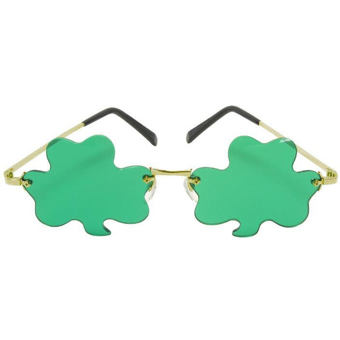 Green Lens Shamrock Sunglasses - Make It Up Costumes 