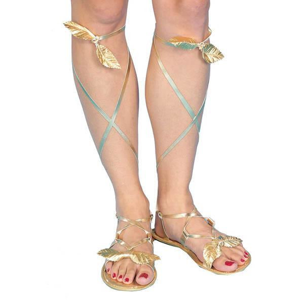 Women's Golden Sandals - Make It Up Costumes 