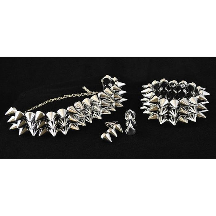 Spike Jewelry Set with Bracelet, Choker and Earrings - Make It Up Costumes 