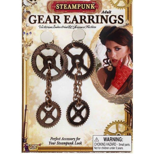 Steampunk Gear Earrings - Make It Up Costumes 
