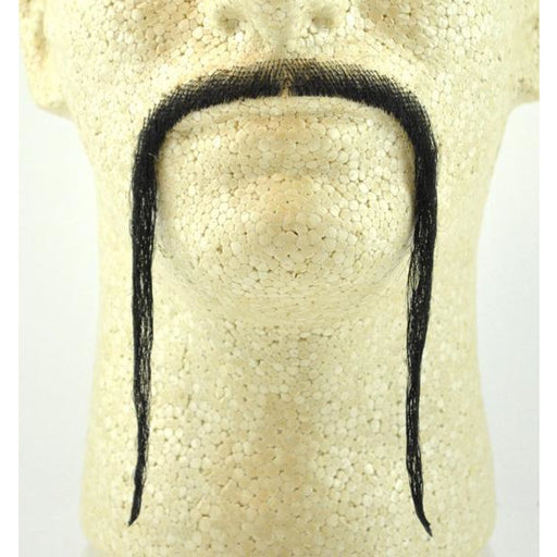 Long Fake Fu Manchu Mustache with Human Hair - Make It Up Costumes 