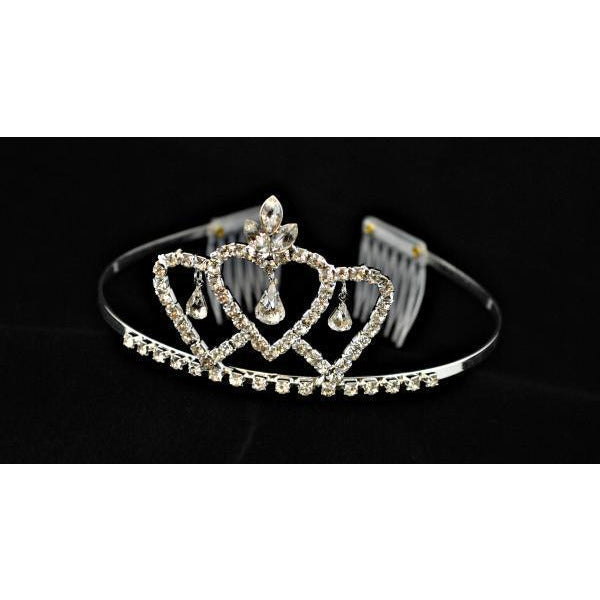 Rhinestone Costume Tiara with Dangles - Make It Up Costumes 