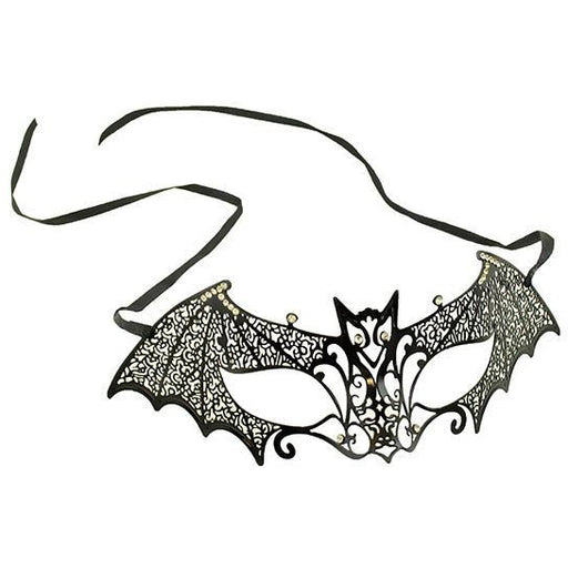 Black Laser-Cut Venetian Bat Mask - Make It Up Costumes 