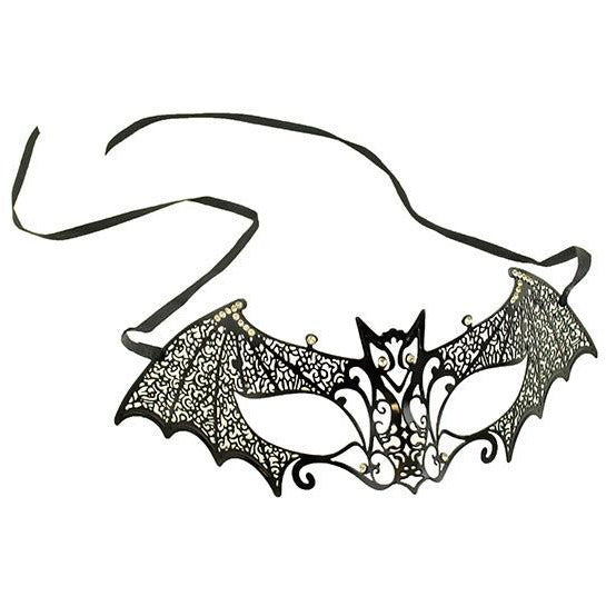Black Laser-Cut Venetian Bat Mask - Make It Up Costumes 