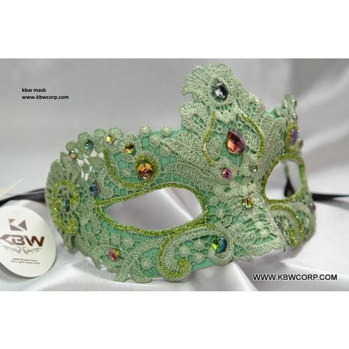 Venetian Lace Mask with Rhinestones - Make It Up Costumes 