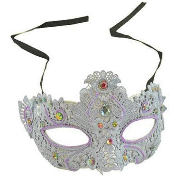 Venetian Lace Mask with Rhinestones - Make It Up Costumes 