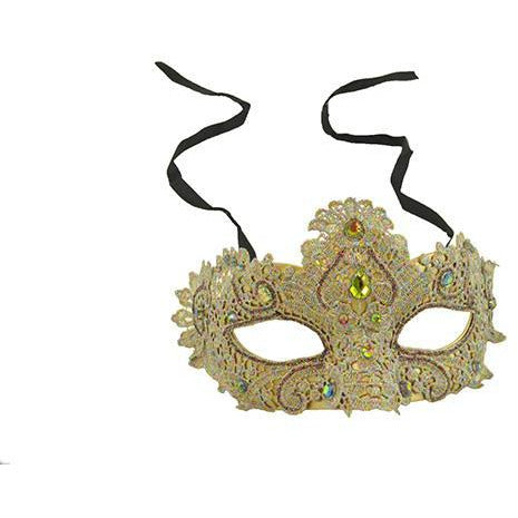 Venetian Lace Mask with Rhinestones - Make It Up Costumes 