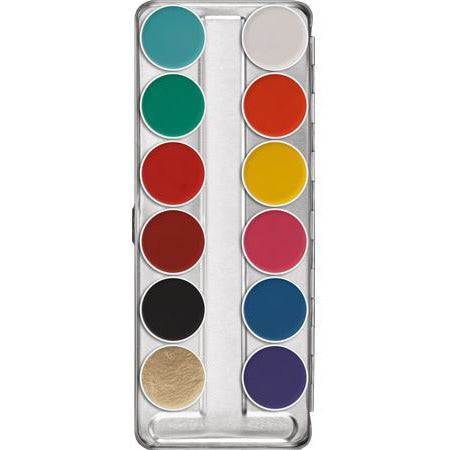Kryolan Aquacolor Face and Body Paint Makeup - 12 Color Palette - Make It Up Costumes 