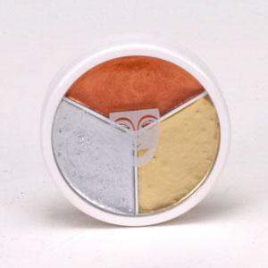 Kryolan Silver, Gold and Copper Metallic Makeup Tri-Wheel - Make It Up Costumes 