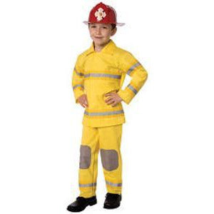 Kid's Firefighter Costume with Red Helmet - Make It Up Costumes 