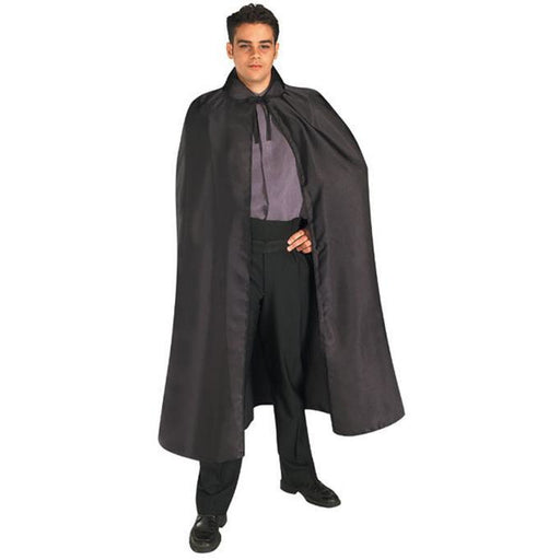 Long Black Satin Cape - Make It Up Costumes 