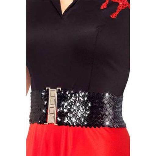 Black Sequin Stretch Belt - Make It Up Costumes 