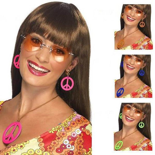 1960's Peace Sign Costume Jewelry Set - Make It Up Costumes 