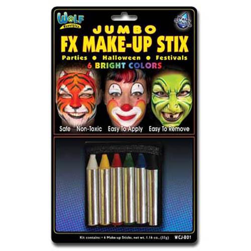 Wolfe Jumbo Face Paint Crayons - Make It Up Costumes 