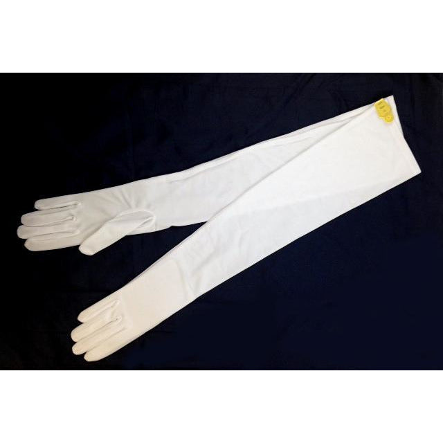 Shoulder Length White or Black Opera Gloves - Extra Large - Make It Up Costumes 