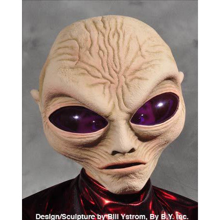 Grey Latex Alien Mask - Make It Up Costumes 